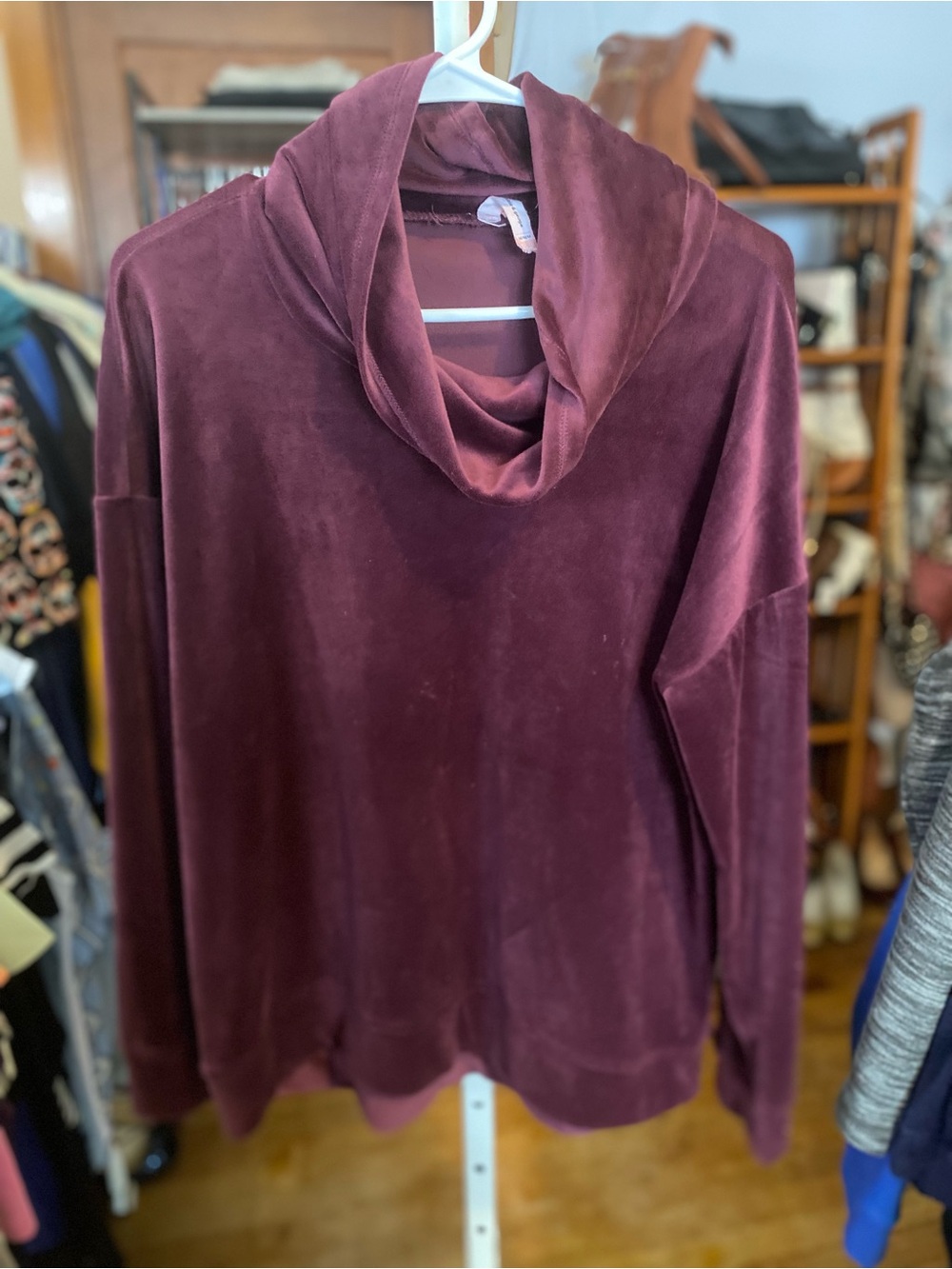 Cable & Gauge Plum Velvet Pullover